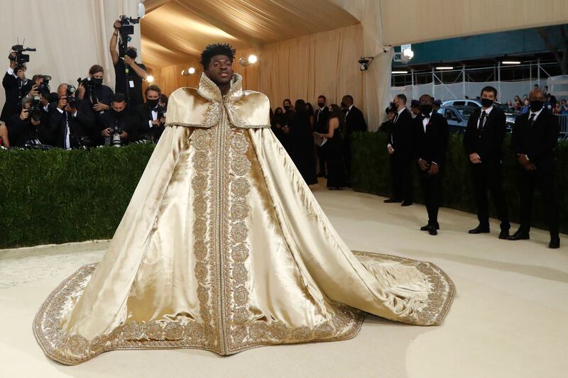 Lil Nas X in gold Versace at the 2021 Met Gala. Reuters 