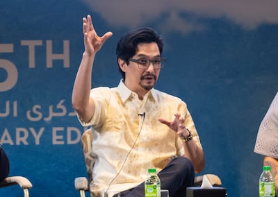 Filipino author Miguel Syjuco at the Emirates Airline Festival of Literature. Leslie Pableo / The National