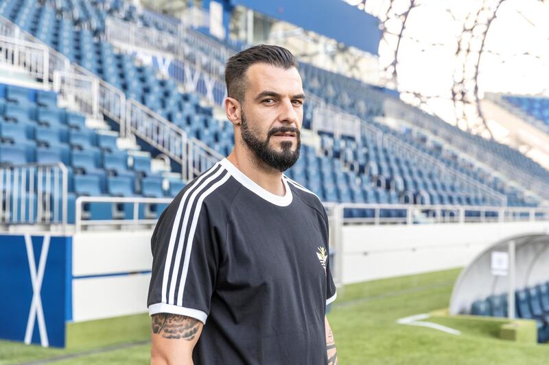 DUBAI, UNITED ARAB EMIRATES. 15 MAY 2019. Alvaro Negredo, former Manchester City player and Spain international, now playing and living in the UAE for Al Nasr. (Photo: Antonie Robertson/The National) Journalist: John McAuley. Section: Sport.