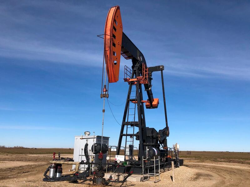 (FILES) In this file photo taken on October 20, 2019 an oil rig is seen in Stoughton, Saskatchewan, Canada. Canadians paid 2.2 percent more for goods and services in November than a year earlier, as food and energy costs rose, the government statistical agency said on December 18, 2019. Gasoline prices rose 0.9 percent, up for the first time in more than a year and rebounding from "sharply lower prices in November 2018, when global oil prices fell amid a supply glut caused by reactions to emerging international political uncertainties," said Statistics Canada. On a month over month basis, however, gasoline prices fell, despite OPEC slashing oil production.
 / AFP / Katie SCHUBAUER
