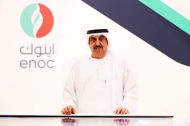 Saif Al Falasi, group chief executive at Enoc, said expansion of the firm's Jebel Ali condensate refinery will be complete this year. Pawan Singh / The National 