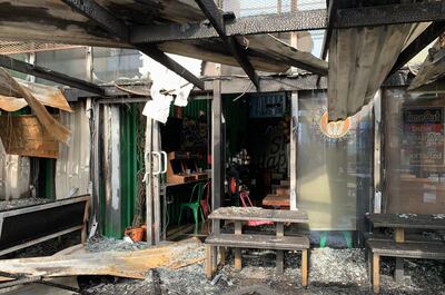 The cause of the fire is still under investigation, a representative of the restaurant says. Pawan Singh / The National