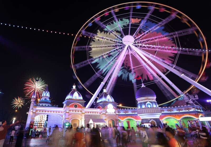 Fireworks for India during New Years Eve at Global Village, Dubai. Chris Whiteoak / The National