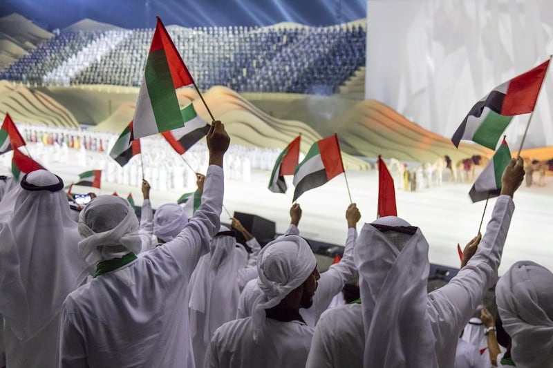 Dignitaries and citizens attend the 45th UAE National Day celebrations held at Abu Dhabi National Exhibition Centre in 2016. Photo: Crown Prince Court — Abu Dhabi
