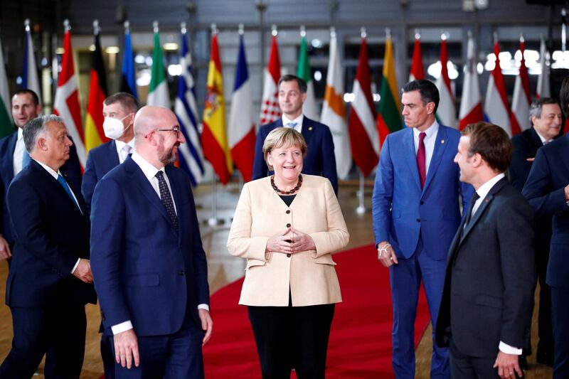 Departing German Chancellor Angela Merkel at what is likely to be her last EU summit. Reuters