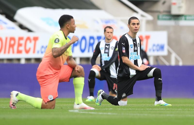 Miguel Almiron - 5: Couldn't get close enough to Carroll to offer support as he was continually pinned back by City. Reuters