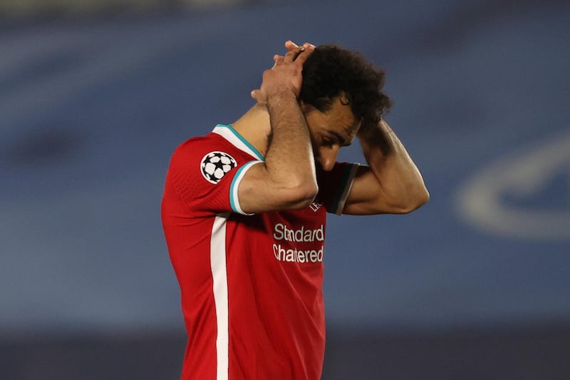 Liverpool's Mohamed Salah during a frustrating night in Spain. EPA