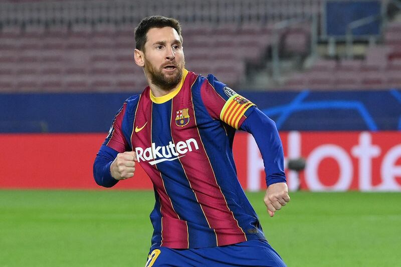 Messi after his goal. AFP