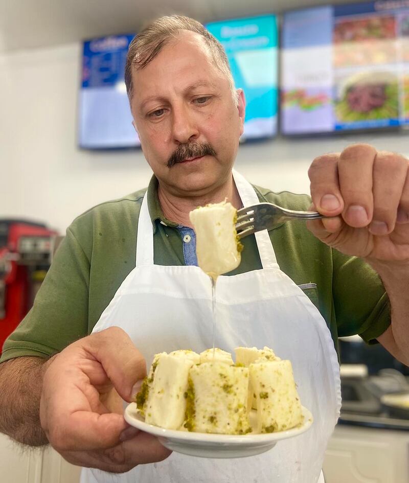 Halawet el jibn is served at Le Mirage Bakery in Little Arabia. Photo: Arab American Civic Council