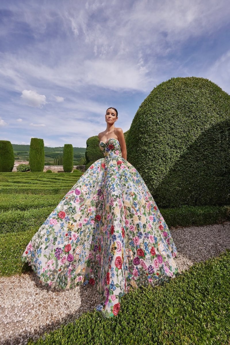 A hand-embroidered gown from the 2023 couture collection