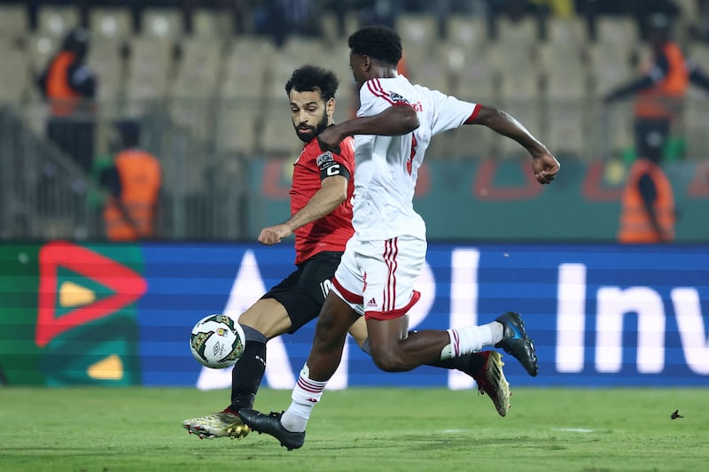 Egypt's Mohamed Salah takes on the Sudan defence. AFP