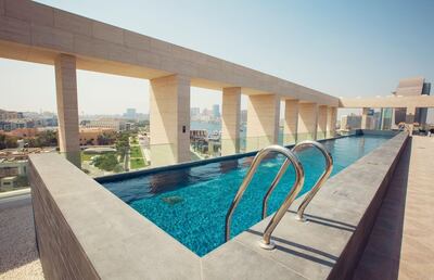 The rooftop bar and pool with views across both old and new Dubai. Courtesy Jumeirah Group
