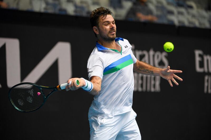 Stan Wawrinka of Switzerland during his win over Portugal's against Pedro Sousa. EPA