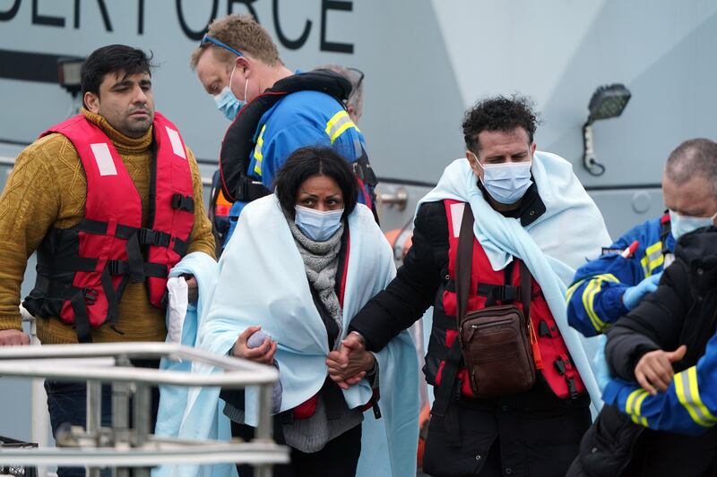 More than 250 migrants arrived in Dover, Kent, on Thursday after crossing from France. PA