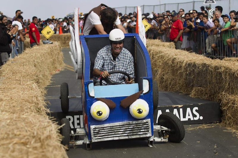 One of the entrants from Sunday's Red Bull Soapbox race in Lima, Peru. Enrique Castro-Mendivil / Reuters / April 7, 2014