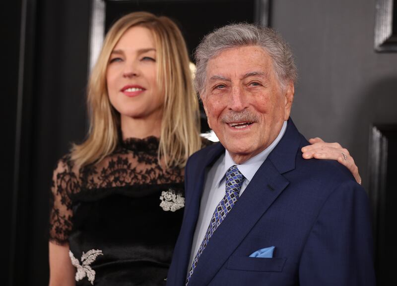 Diana Krall and Tony Bennett arrive at the 61st Grammy Awards, February 2019. Reuters