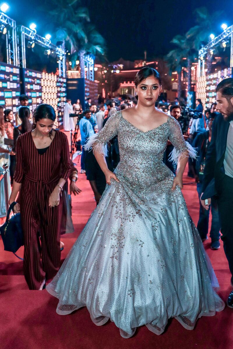 Dubai, United Arab Emirates, September 14, 2018.  SIIMA Day 1 Red Carpet. -- Keerthi Suresh  
Victor Besa/The National
Section:  AC
Reporter:  Felicity Campbell
