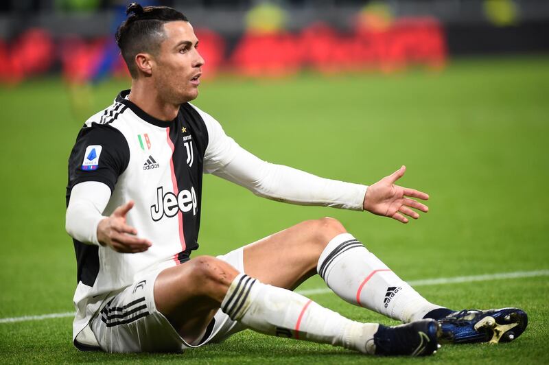 Juventus' Cristiano Ronaldo appeals for a foul. Reuters