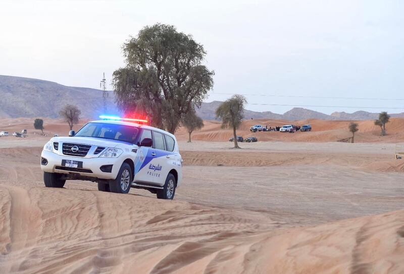 Sharjah officers will patrol popular camping spots to ensure the public is acting responsibly. Photo: Sharjah Police