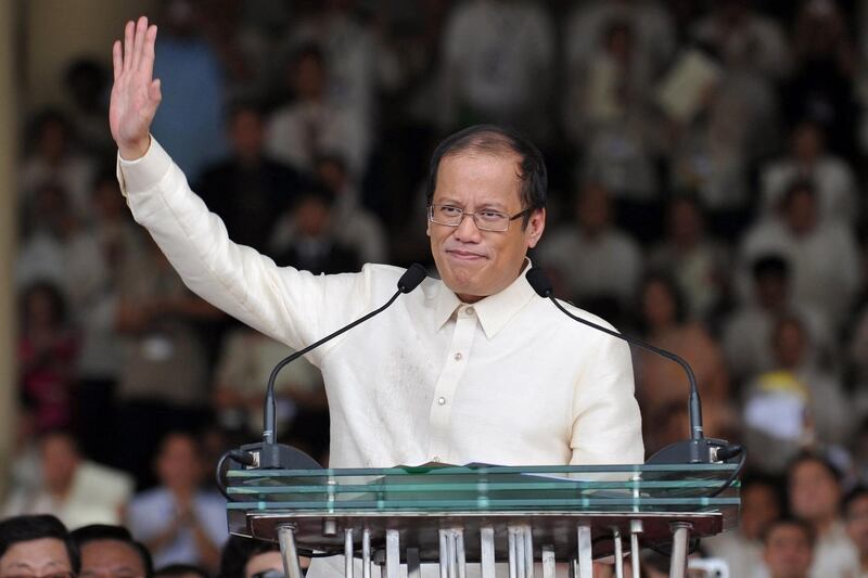 Philippine President Benigno Aquino delivers his inaugural speech at the Quirino Grandstand in Manila on June 30, 2010.  AFP