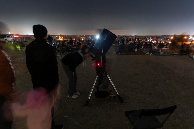 The Dubai Astronomy Group also provided eight telescopes to help the public spot Jupiter and the Orion Nebula. 