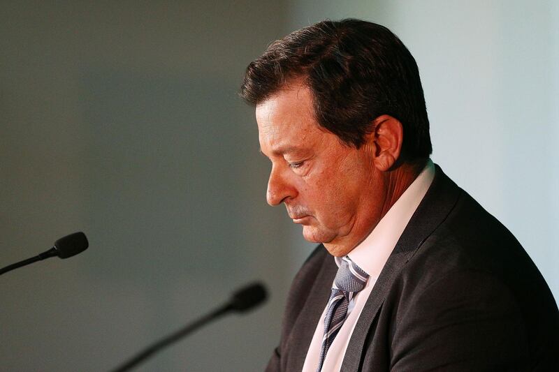 MELBOURNE, AUSTRALIA - OCTOBER 29:  Cricket Australia Chairman David Peever speaks during a Cricket Australia press conference following the commissioned review into the incidents that occurred earlier this year in South Africa at Melbourne Cricket Ground on October 29, 2018 in Melbourne, Australia.  (Photo by Michael Dodge/Getty Images)