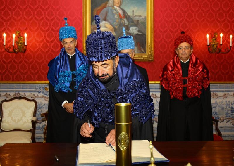 The University of Coimbra in Portugal honoured Sheikh Dr. Sultan bin Muhammad Al Qasimi, Member of the Supreme Council Ruler of Sharjah, with an Honourary Doctorate (Honoris Causa Doctorate Degree) in recognition of his efforts for supporting culture, literature and history on local and international fronts. 