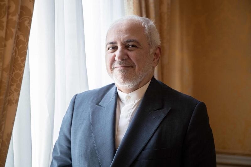 Iranian Foreign Minister Mohammad Javad Zarif poses for a photograph during an interview with the Agence France-Presse (AFP) at the Iranian Embassy in the Paris on August 23, 2019. Zarif said on August 23, 2019, that suggestions by the French President about defusing the crisis over Iran's nuclear drive went in the right direction, but more work needed to be done. The talks came one day before France begins hosting world leaders, including US President Donald Trump, for the three-day Group of Seven summit in Biarritz, south-western France, with the Iranian nuclear programme set to be a central issue. / AFP / Geoffroy VAN DER HASSELT
