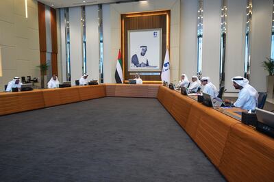 Sheikh Khaled commended the progress Adnoc has made this year in delivering tangible actions towards its accelerated net-zero-by-2045 plan. Photo: Abu Dhabi Media Office