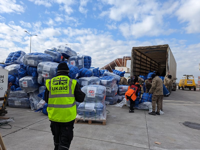 Britain provided aid via the Royal Air Force after the earthquake in Turkey and Syria. PA