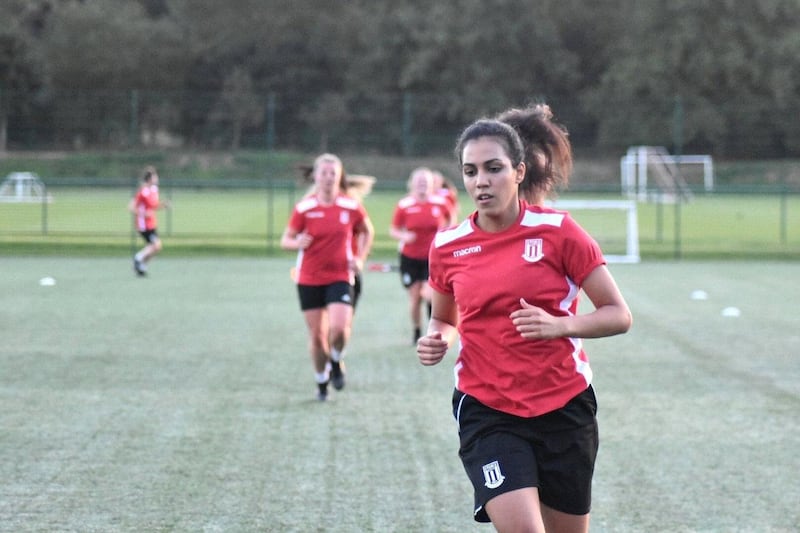 Sarah Essam plays for Stoke City's women's team in England. Courtesy Sarah Essam