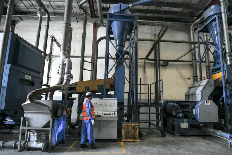 Abu Dhabi, United Arab Emirates - There are three production lines inside the Gulf Rubber factory in Al Ain. Khushnum Bhandari for The National