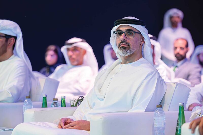 Sheikh Khaled bin Mohamed, Crown Prince of Abu Dhabi and chairman of Abu Dhabi Executive Council, listens to a discussion about the programme. Photo: Abu Dhabi Government Media Office 