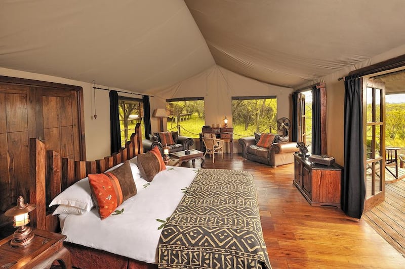 A bedroom at Serengeti Migration Camp. Courtesy Elewana Collection
