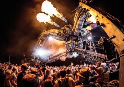 The Spider, a pyro-technique feature, that is popular in music festivals, will be at Arcadia. Photo: Alchemy Project