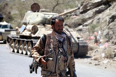 Yemeni pro-government forces in the southern province of Dhalea, where the Arab Coalition jets has begun air strikes against Houthi rebels. EPA