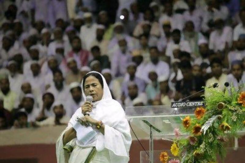 Mamata Banerjee addresses a gathering of Muslims in Kolkata earlier this month. The chief minister of West Bengal state is facing growing criticism over her intolerance of opposing points of view.