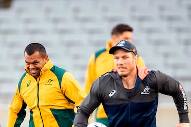 Australia are prepared to wait for David Pocock, right, to prove his fitness ahead of the 2019 Rugby World Cup in Japan that starts next month. AFP