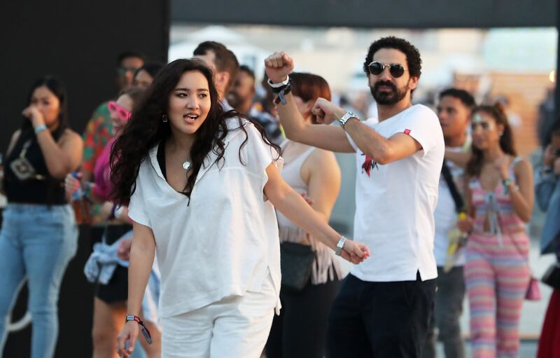 Fans arrive early for day one of Ultra Abu Dhabi. Pawan Singh / The National