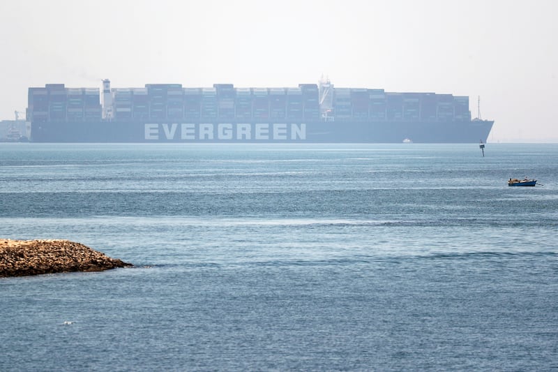 The 400-metre vessel became grounded while sailing through the Suez.