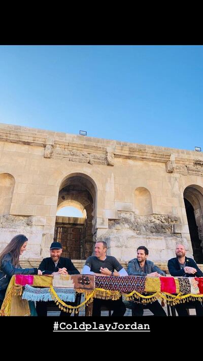 Coldplay in Jordan. Instagram / Coldplay 