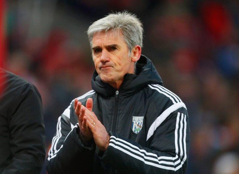 West Brom shown during what would be his last match in charge of West Bromwich Albion on Sunday, a loss to Stoke City. Paul Thomas / Getty Images / December 28, 2014