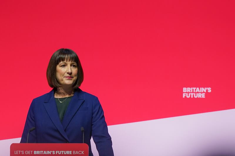 Shadow chancellor Rachel Reeves delivers a speech on day two of the Labour Party conference. Getty Images