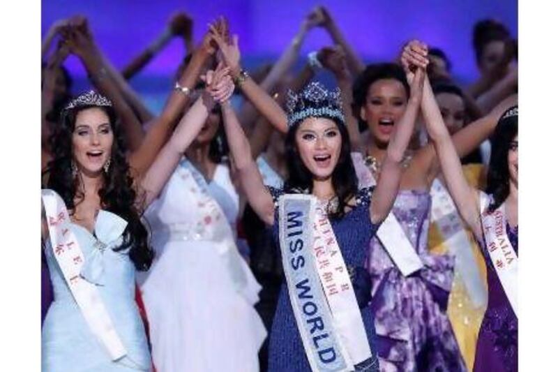 A reader is confused about the judging of the Miss World contest, won by Yu Wenxia (centre). How Hwee Young / EPA