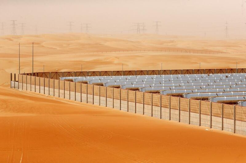 <a href="http://www.thenational.ae/business/energy/abu-dhabi-weighs-more-cost-effective-solar-technologies">The Shams 1 plant,</a> south of Madinat Zayed, was one of the first concentrated solar power plants in the region. Christopher Pike / The National