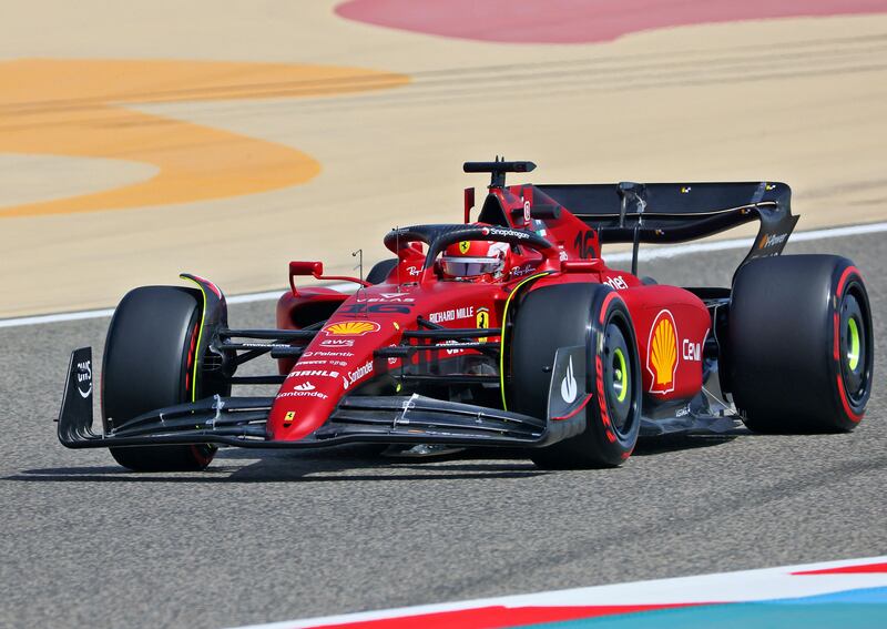 Ferrari driver Charles Leclerc drives during the first day of Formula One pre-season testing. AFP