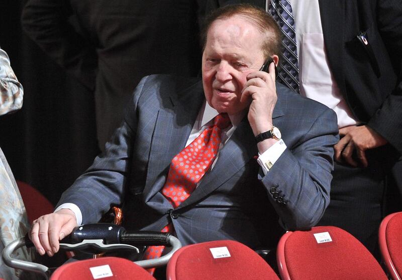 US business magnate Sheldon Adelson at Marina Bay Sands, Singapore. AFP