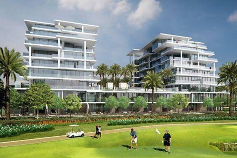 A rendering of the Golf Condos at the Akoya by Damac project planned at Dubailand. Courtesy Damac