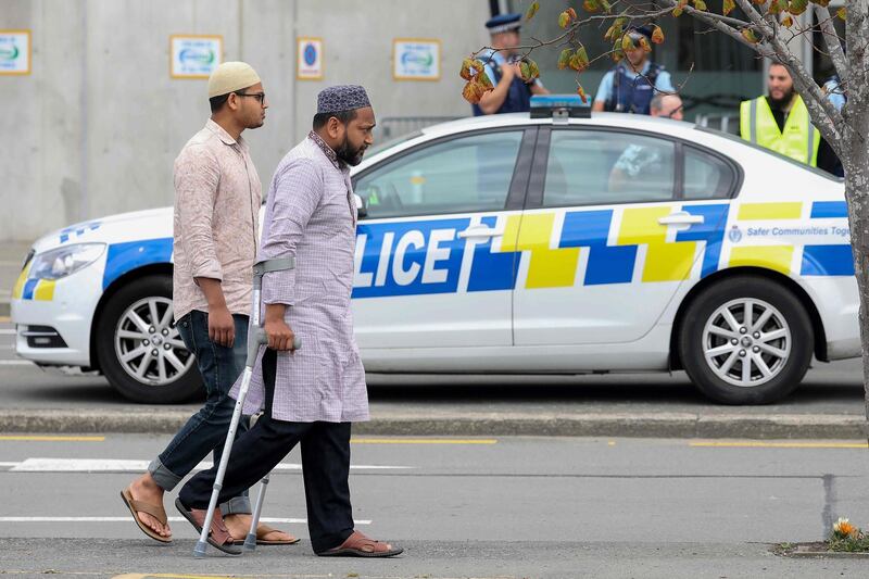 Members of the Muslim community arrive to take part in the prayer service at Horncastle Arena on March 13, 2020. AFP