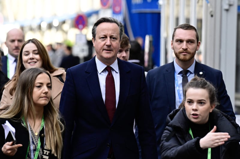 Britain's Foreign Secretary David Cameron arrives at the Bayerischer Hof. AFP